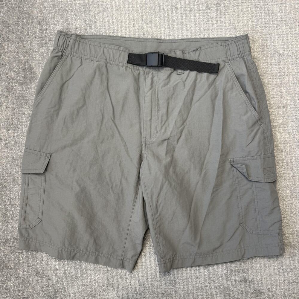 Eddie Bauer Shorts Mens XL Nylon Belted Cargo Outdoor Hiking Utility Pockets